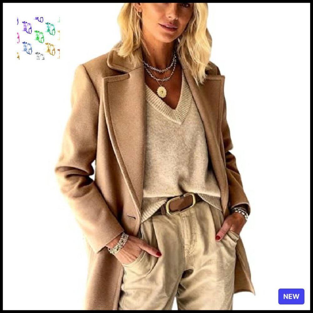 Wool Blazer Peacoat Business Casual Chic Classic Elegant Office Wear - Picture 6 of 6